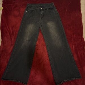 SHEIN Wide Leg Black Jeans